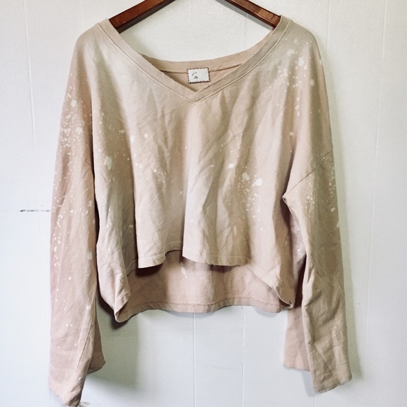 Anthropologie Sweaters - • anthro acid splatter crop sweatshirt •